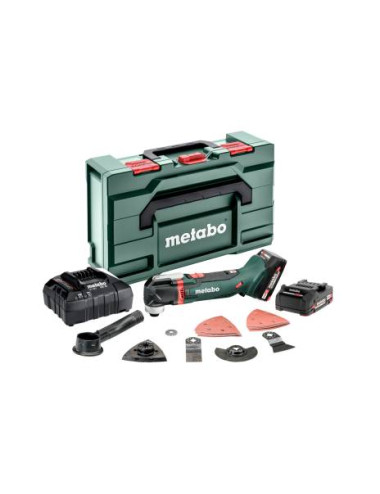 METABO Multinarzędzie MT 18 LTX w walizce metaBOX 145 L, z ładowarką ASC 55 + 2 akumulatory Li-Ion 18 V 2,0AH+ zestaw osprzętu