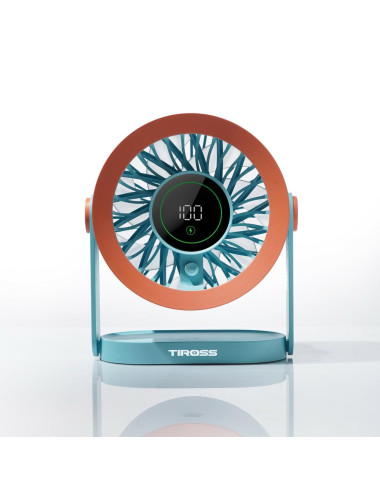 TIROSS WENTYLATOR AKUMULATOROWY Z WYŚWIETLACZEM LED