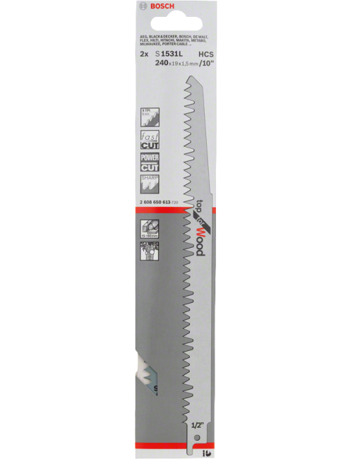 BOSCH BRZESZCZOT DO PIŁY SZABLASTEJ S1531L 2szt. 240mm
