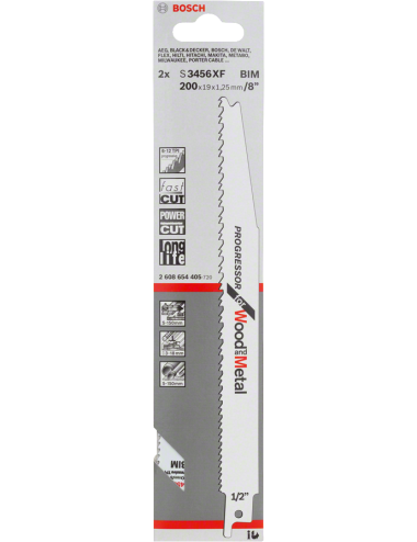 BOSCH BRZESZCZOT DO PIŁY SZABLASTEJ S3456XF 2szt. 200mm