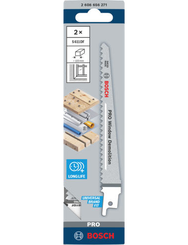 BOSCH BRZESZCZOT DO PIŁY SZABLASTEJ S611DF 2szt. 150mm