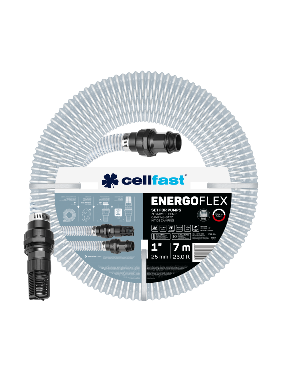 CELLFAST WĄŻ SSĄCY DO POMP 1" ZESTAW 7mb