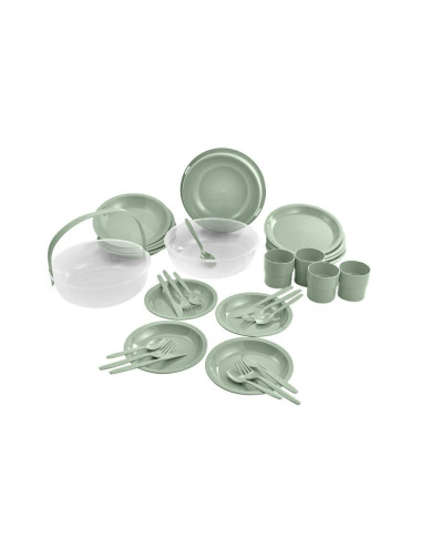 CURVER ZESTAW PIKNIKOWY KEMPINGOWY CAMPING SET ZIELONY 24szt