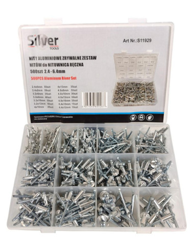 NITY ZRYWALNE 2,4 - 6,4mm 500szt SILVER