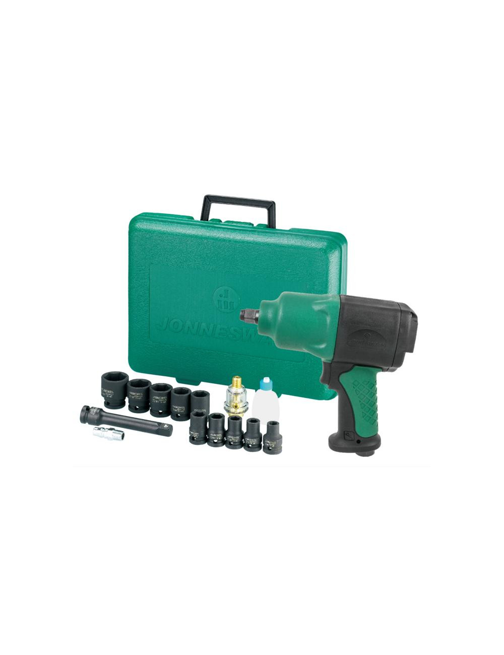 JONNESWAY KLUCZ UDAROWY PNEUMATYCZNY 1/2" 1356Nm + NASADKI + WALIZKA JAI-1114K