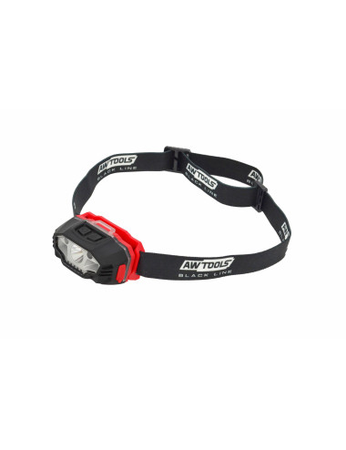 AWTOOLS LATARKA CZOŁOWA LED USB 6 FUNKCJI BLACK LINE