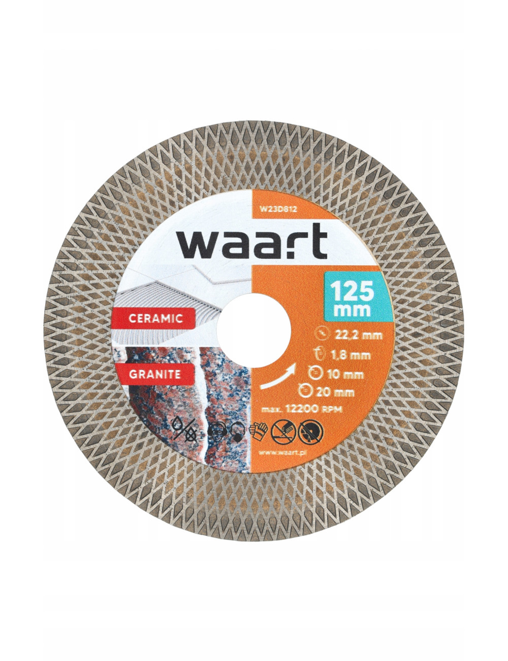 WAART TARCZA DIAMENTOWA 125 x 22.2, DO CIĘCIA GRESU