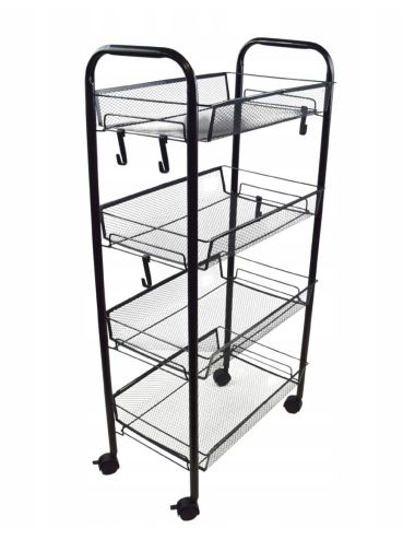 ALLBE REGAŁ STOLIK NA KÓŁKACH, 4 PÓŁKI, 83x25x44,5cm