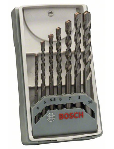 BOSCH ZESTAW WIERTEŁ DO BETONU CYL-3 4 5 5,5 6 7 8 10 mm 7szt.