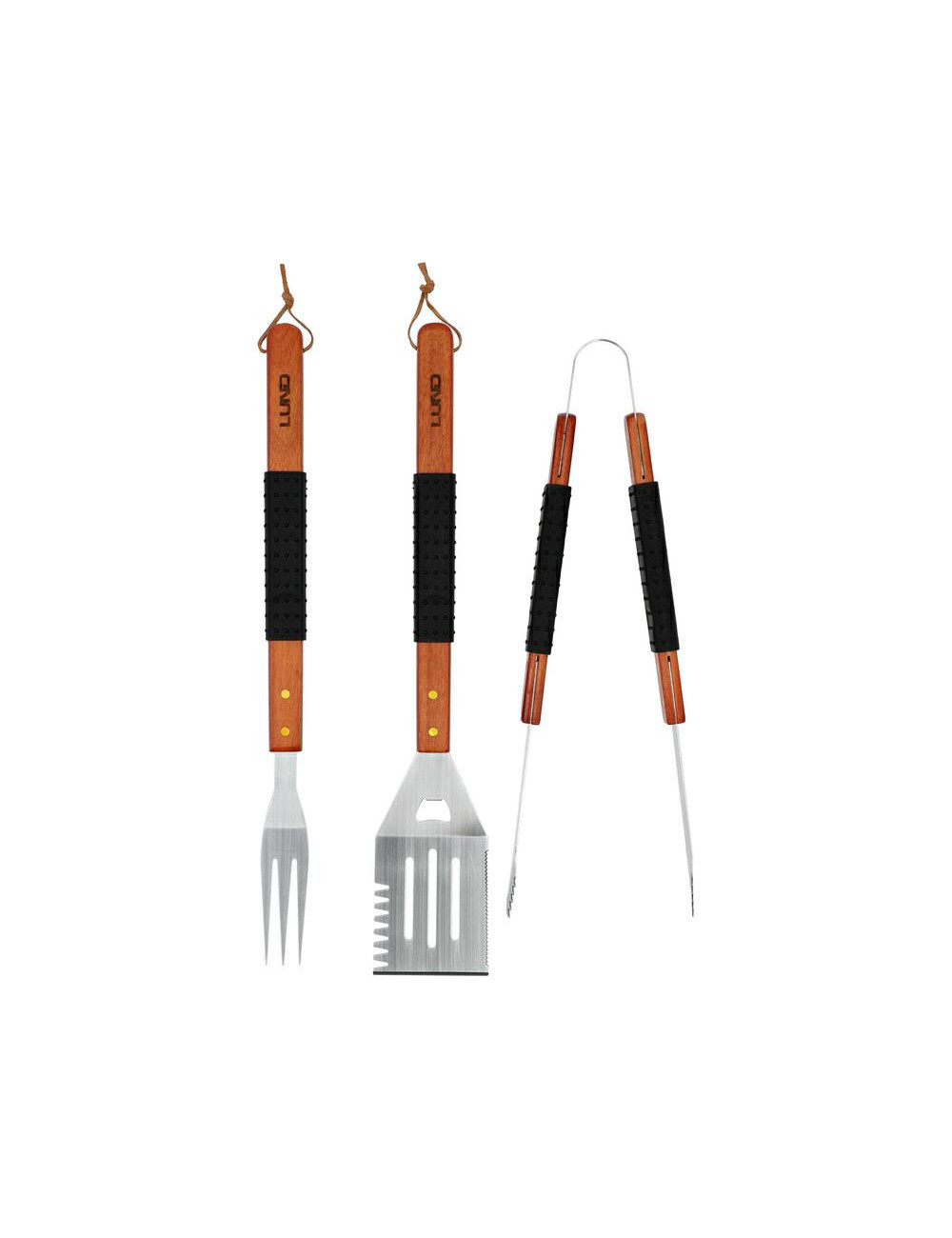 LUND ZESTAW DO GRILLOWANIA 3szt. DREWNIANA RĘKOJEŚĆ