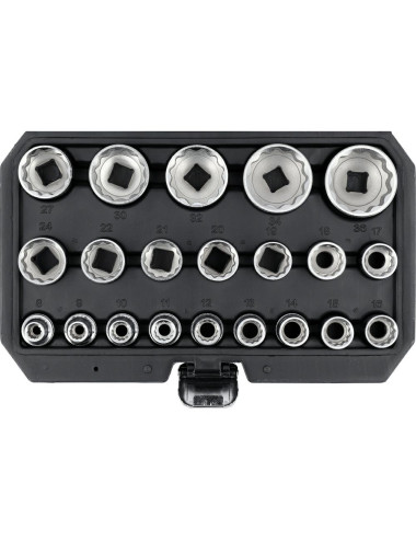 YATO ZESTAW NASADEK DWUNASTOKĄTNYCH 1/2" 21 ELEMENTÓW