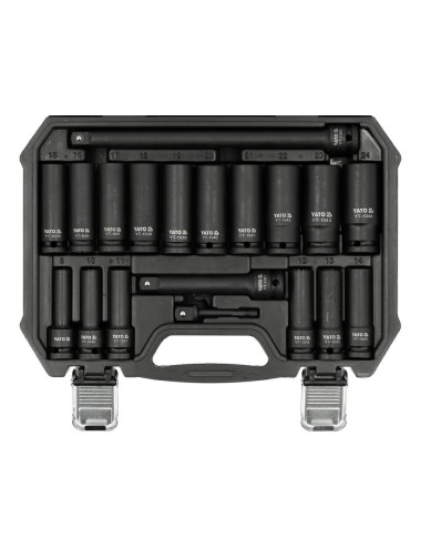 YATO ZESTAW NASADEK UDAROWYCH DŁUGICH 1/2" 19el.