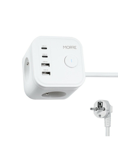 TIROSS MORRE KOSTKA ZASILAJĄCA 3G, 2xUSB, 2xUSBC 1,5m