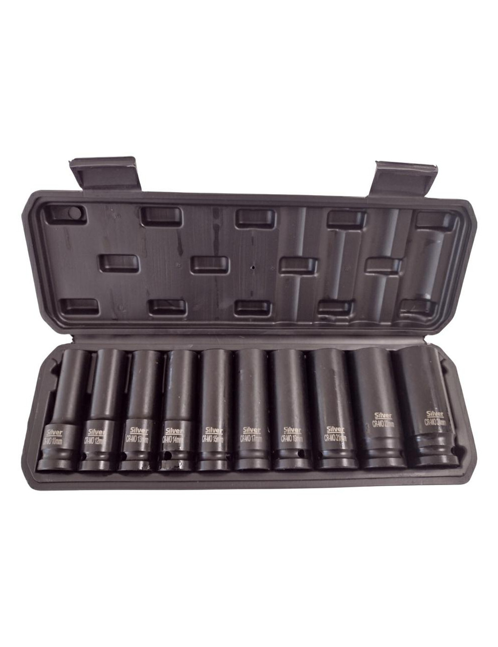 ZESTAW NASADEK UDAROWYCH DŁUGIE 1/2" 10 ELEMENTÓW SILVER