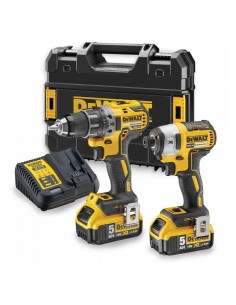 DEWALT ZESTAW COMBO 18V WKRĘTARKA DCD791 + ZAKRĘTARKA DCF887 2 x 5,0Ah + WALIZKA TSTAK DCK268P2T