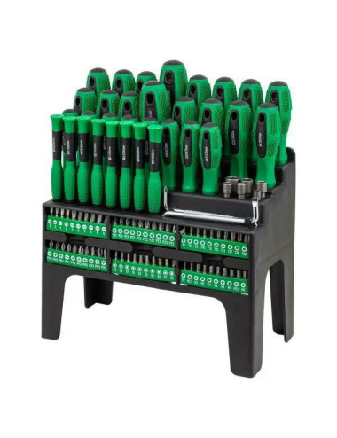 ROCKFORCE ZESTAW WKRĘTAKÓW BITÓW 100 ELEMENTÓW W STOJAKU