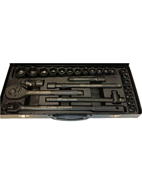 JCB NASADKI UDAROWE ZESTAW 26 ELEMENTÓW 1/2" 6-KĄTNE 8-32mm