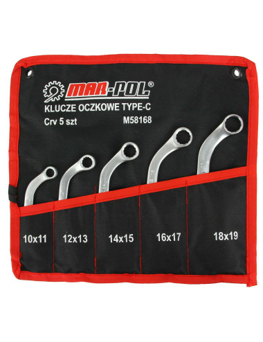 KLUCZE OCZKOWE TYP-C 10-19mm 5 ELEMENTÓW MAR-POL