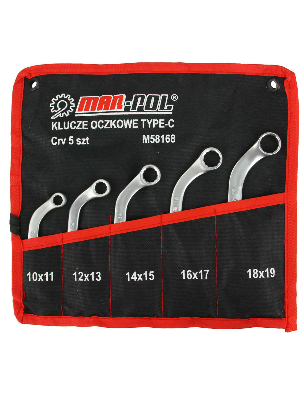 KLUCZE OCZKOWE TYP-C 10-19mm 5 ELEMENTÓW MAR-POL