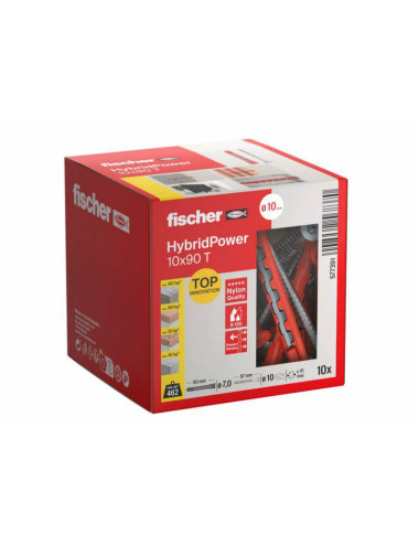 FISCHER KOŁEK HYBRIDPOWER 10x90 10szt. TORX OGNIOODPORNY