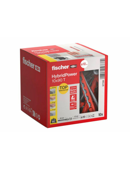 FISCHER KOŁEK HYBRIDPOWER 10x90 10szt. TORX OGNIOODPORNY