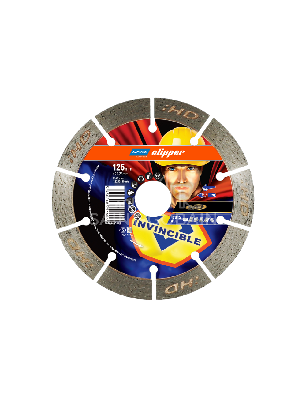 NORTON TARCZA DIAMENTOWA SEGMENTOWA 125mm INVICIBLE CUTS ALL