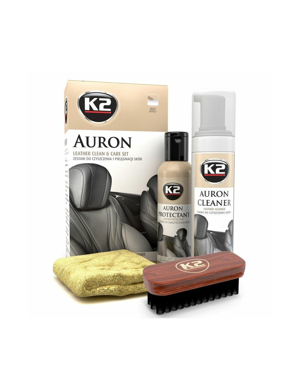 K2 ZESTAW DO PIELĘGNACJI SKÓRZANEJ TAPICERKI AURON