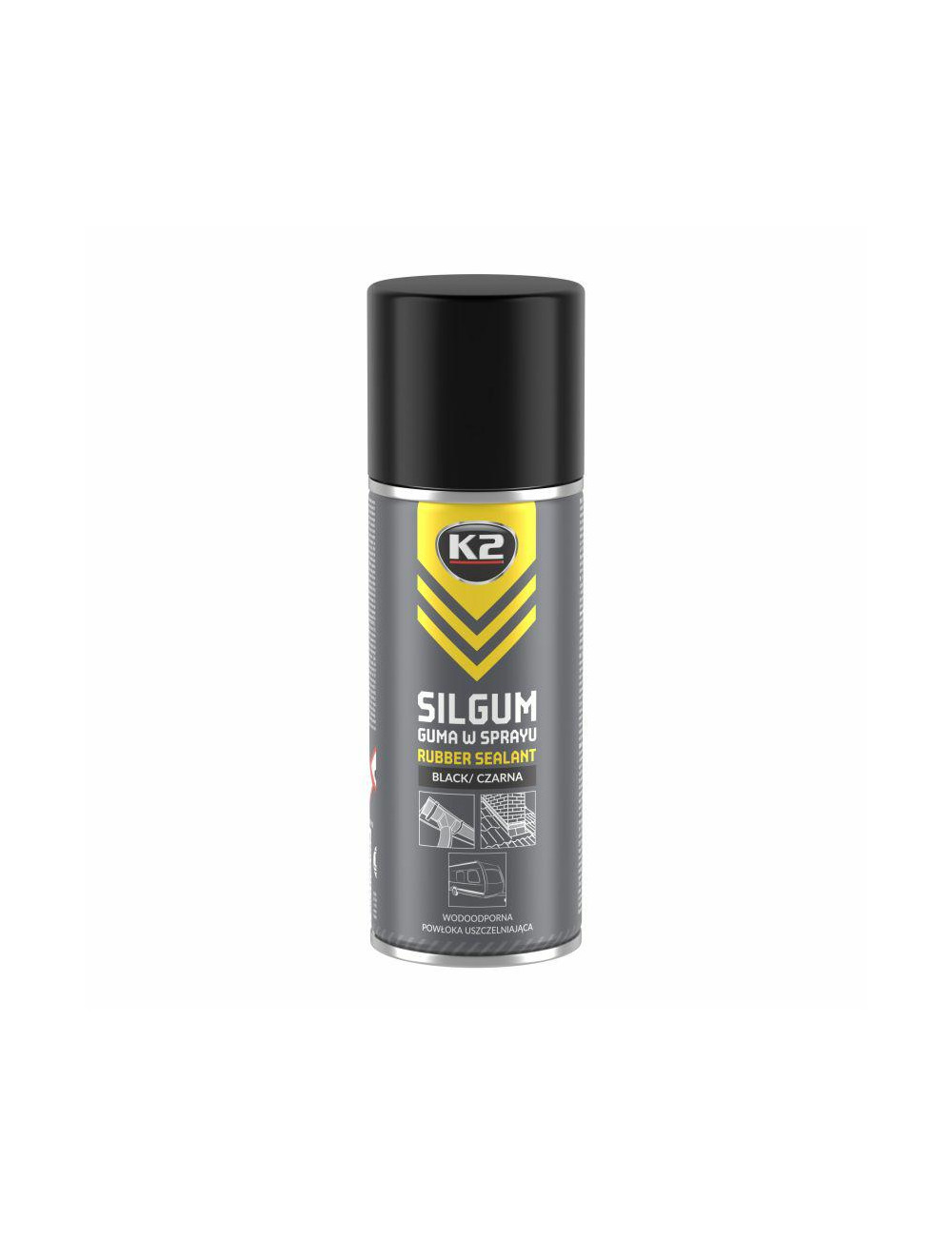 K2 GUMOWA POWŁOKA W SPRAY SILGUM czarny 400 ML