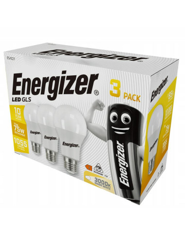 ENERGIZER ŻARÓWKA BULB 11W 75W E27 1055LM BARWA CIEPŁA 3szt
