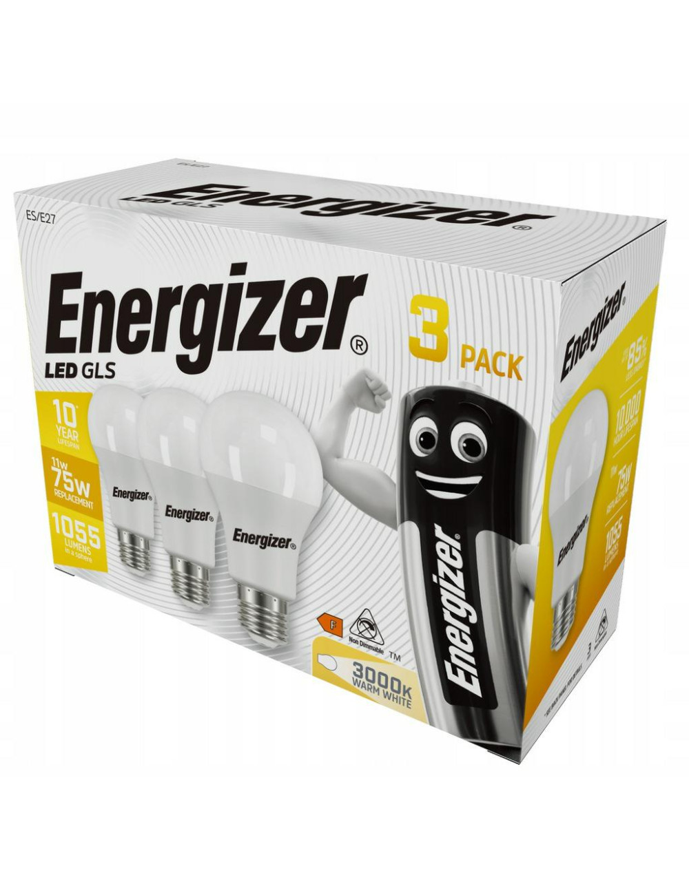 ENERGIZER ŻARÓWKA BULB 11W 75W E27 1055LM BARWA CIEPŁA 3szt
