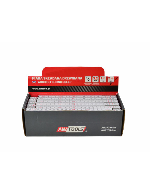 AWTOOLS MIARA SKŁADANA DREWNIANA 2m x 10 ZŁOŻEŃ 12szt. DISPLAY BOX