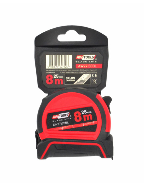 AWTOOLS MIARA ZWIJANA 5m x 25mm ABS NYLONOWA POWŁOKA