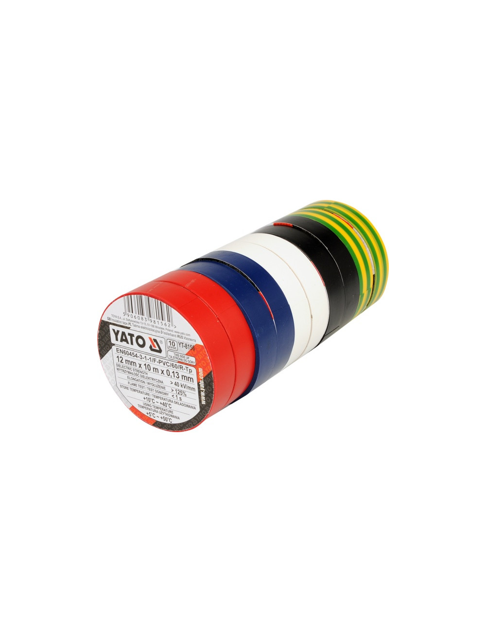 YATO TAŚMA IZOLA. 12mmx10m MIX 10szt.