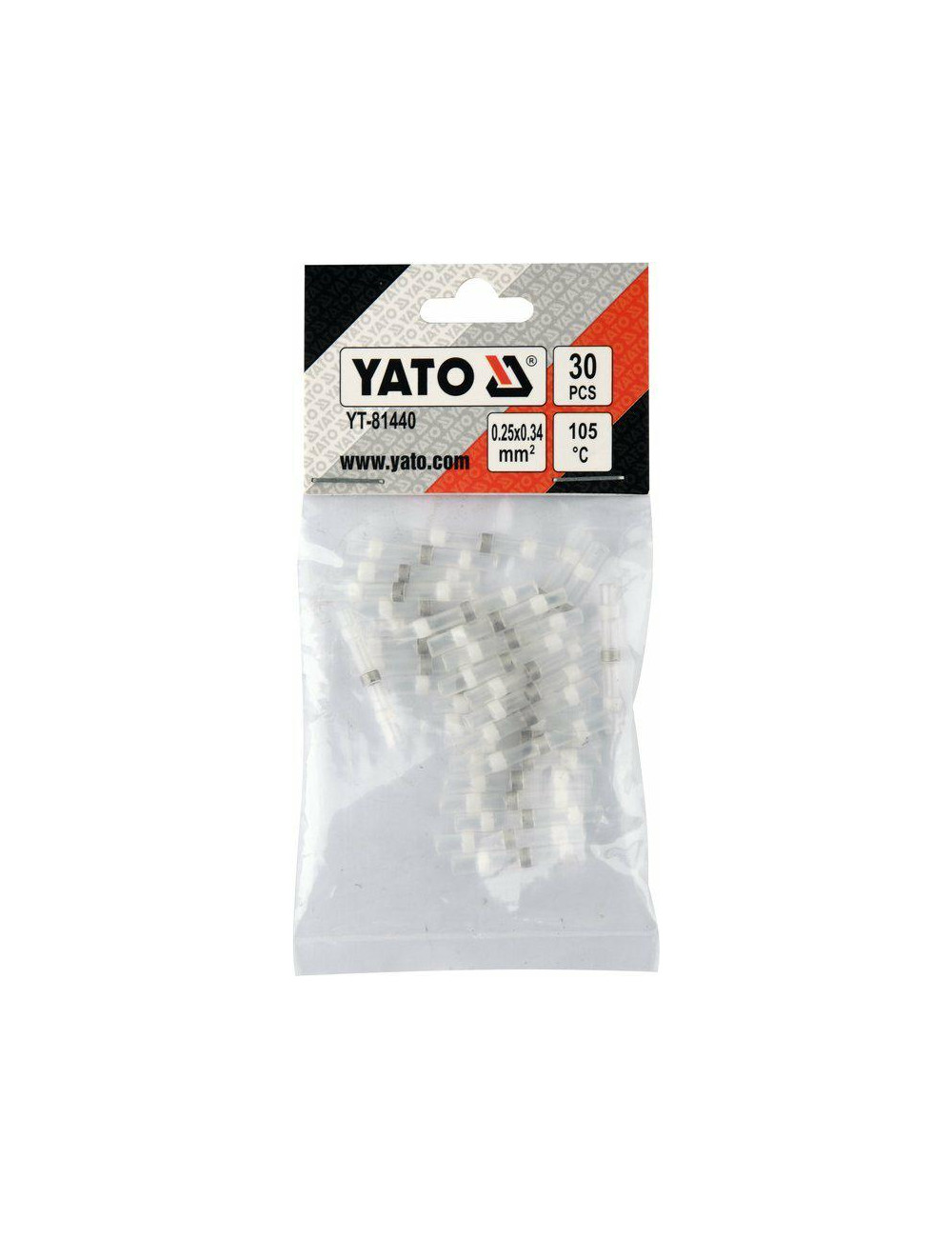 YATO KOSZULKI TERMOKURCZLIWE 0,25-0,34mm2 Z CYNĄ 30szt.