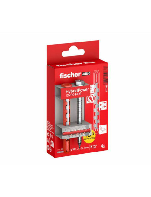 FISCHER KOŁEK HYBRIDPOWER 10x90 4szt. BLISTER KLUCZ OGNIOODPORNY