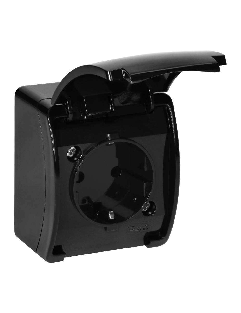 ORNO GNIAZDO POJEDYNCZE 2P+Z SCHUKO CZARNE