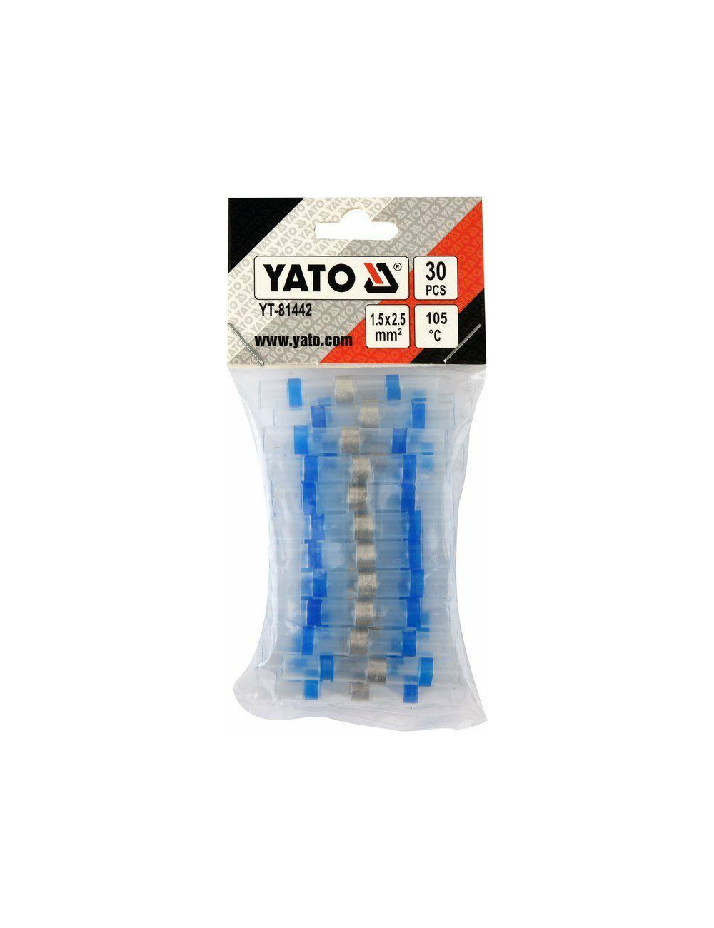 YATO KOSZULKI TERMOKURCZLIWE 1,5-2,5mm2 Z CYNĄ 30szt.