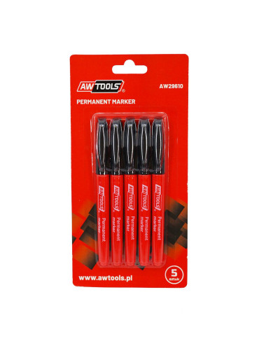 AWTOOLS MARKERY CIENKIE CZARNE 5szt.