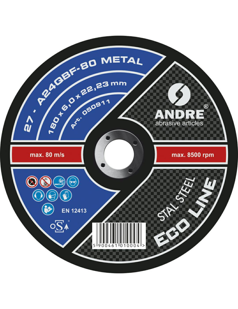 ANDRE TARCZA DO SZLIFOWANIA METALU 180 x 6,0mm METAL ECO LINE A24QBF