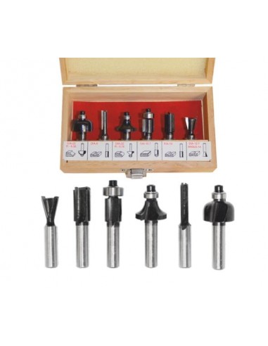 AWTOOLS FREZY DO DREWNA, KOMPLET  6 elem. TRZPIEŃ 8mm