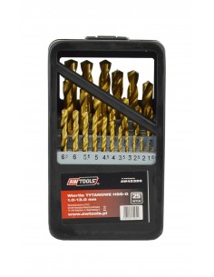 AWTOOLS WIERTŁA DO METALU HSS-G TYTAN KOMPLET 25elem. /1,0-13,0mm/