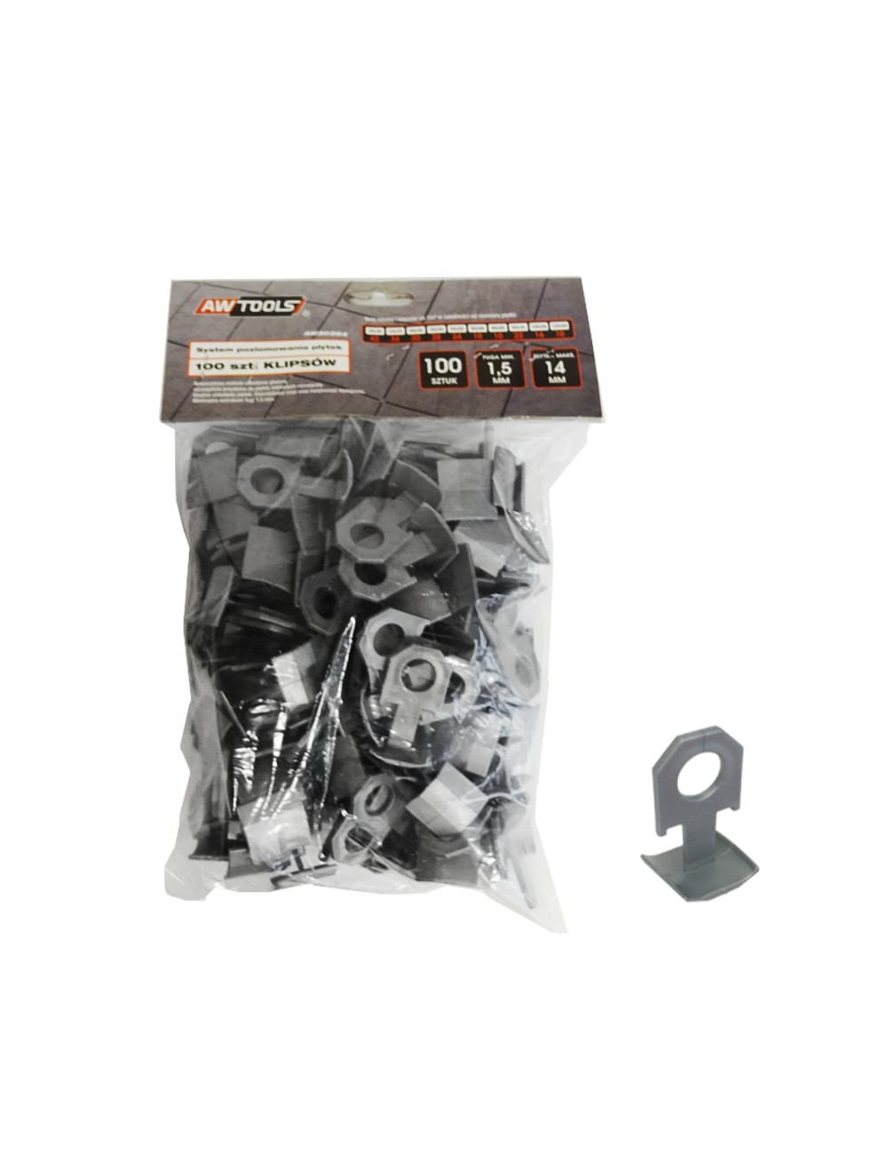 AWTOOLS SYSTEM POZIOMOWANIA ST 1,5mm 100 (KLIPS 7-15mm)