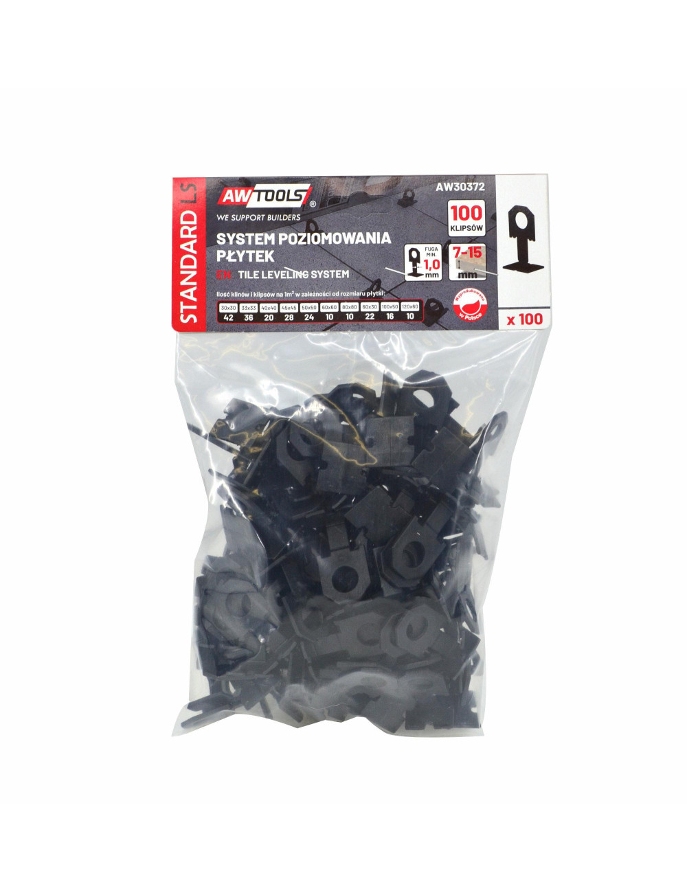 AWTOOLS SYSTEM POZIOMOWANIA ST 1,0mm 100 (KLIPS 7-15mm)