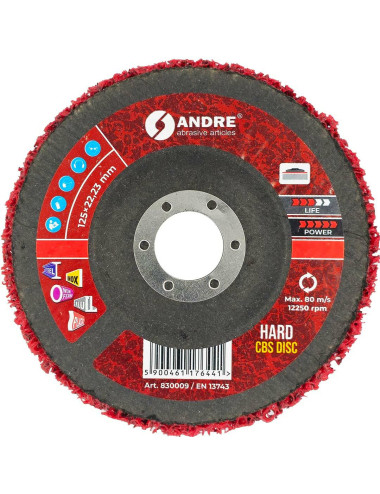 ANDRE KRĄŻEK SZLIFIERSKI CBS 125mm HARD - RED