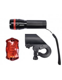 VOREL ZESTAW LAMP ROWEROWYCH: PRZEDNIA 3W CREE LED + TYLNA 5 LED   88422