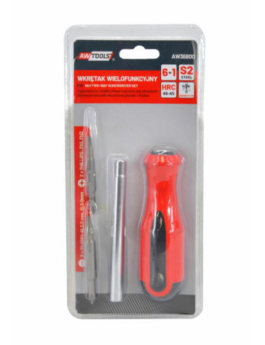 AWTOOLS WKRĘTAK DWUSTRONNY+KOŃCÓWKI 6w1