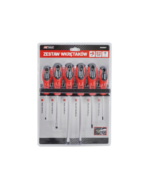AWTOOLS ZESTAW WKRĘTAKÓW BLISTER S2 6szt.NA WIESZAKU