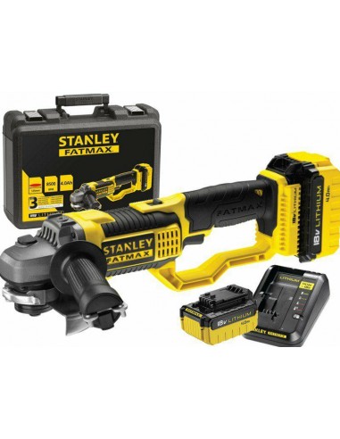 STANLEY SZLIFIERKA KĄTOWA 18V 125mm 2 x 4,0Ah FMC761M2