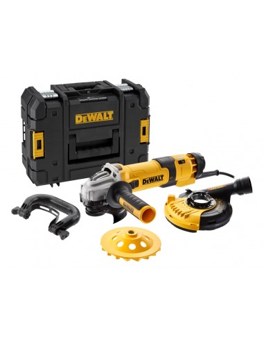 DEWALT SZLIFIERKA KĄTOWA 1500W 125mm WALIZKA TASTAK + OSŁONA DWE46150 + TARCZA DIAMENTOWA DWE4257KT