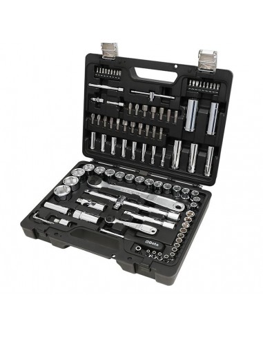 BETA ZESTAW NASADEK SZEŚCIOKĄTNYCH Z GNIAZDEM 1/4" + 1/2" I KOŃCÓWEK WKRĘTAKOWYCH BETA EASY Z AKCESORIAMI, 98 SZTUK, W WALIZCE Z TWORZYWA SZTUCZNEGO, MODEL 903E/C98